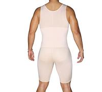 Body de Talla Grande para Hombre, Moldeador de compresión para pérdida de Peso, Entrepierna Abierta, Moldeador de Cuerpo Completo, Control de Abdomen, Entrenador de Cintura (Beige pequeño)