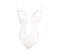 Body de Tanga sin Costuras con Escote en U y Espalda Descubierta, lencería Moldeadora para Mujer, Sujetador Invisible Debajo del Vestido, Moldeador Corporal (Color: Azul Rey, Talla: M/Mediana) (Blanc
