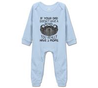 Body divertido para bebé con texto en inglés "If Your Dad Doesn't Have A Beard You Have 2 Moms", H-azul, 24 meses