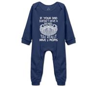 Body divertido para bebé con texto en inglés "If Your Dad Doesn't Have A Beard You Have 2 Moms", H-azul marino, 9 meses