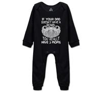 Body divertido para bebé con texto en inglés "If Your Dad Doesn't Have A Beard You Have 2 Moms", h-black (negro), 24 meses