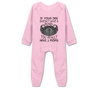 Body divertido para bebé con texto en inglés "If Your Dad Doesn't Have A Beard You Have 2 Moms", H-rosa, 18 meses