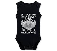 Body divertido para bebé con texto en inglés "If Your Dad Doesn't Have A Beard You Have 2 Moms", I, negro, 6 meses