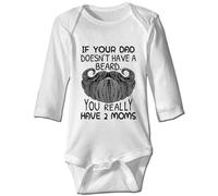 Body divertido para bebé con texto en inglés "If Your Dad Doesn't Have A Beard You Have 2 Moms", L-blanco., 3 meses