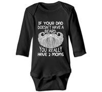 Body divertido para bebé con texto en inglés "If Your Dad Doesn't Have A Beard You Have 2 Moms", L-negro, 12 meses