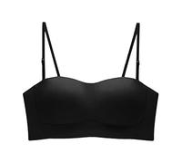 Body Embarazo Blanco Mujeres Traceless Tirantes Verano Delgado Pequeño Pecho Reunido sin Anillo de Acero Sujetador Antideslizante Belleza Sujetador Corsé Bustier Cremallera, Le Noir, 38