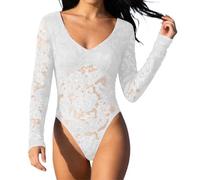 Body Encaje Malla Color sólido Multiuso Interior Mujer