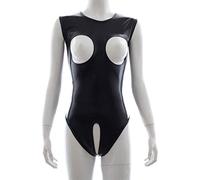 Body erótico de Cuero con Pecho Abierto, Disfraz de Club, Catsuit sin Entrepierna, lencería Sexy Femenina, BDSM, Esclavo, coqueteo, Juguete Sexual