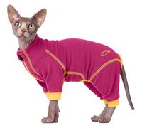 Body Gatos Postoperatorio, Traje de Recuperación Heridas Gato Suave Ropa Antilamida Abrigo Invierno Cálido Vestido Sphynx Deje de Rascarse Y Lamerse(Rojo Rosado, 2XL)