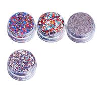 Body Glitter - 4 Jar Sparkling 250th Patriotic Chunky, 3,5 cm Versatile Women Makeup Body Glitter Gel | Patriotic Color Scheme For Men Women Kids Boys Girls Party Festival Event Celebration