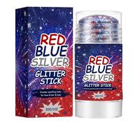 Body Glitter Stick - Durrable Waterproofs, Ensurre Radiant Holographic Hair Shimmers, Smmooth Surrface Face Cosmetic Gels, Red White Blue Patriotic Makeup Balm - For Women Girls Music Festival