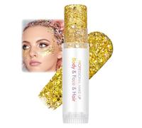 Body Glitter Stick, Gold Mermaid Festival Glitter Make Up, Holographic Sparkling Sequins Pailletten Schminke, Körperglitzer Zubehör für Gesichts/Haare/Körper/Nagel, Wasserfest Glitzerstifte für Party