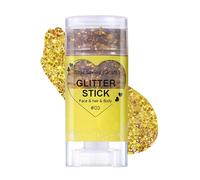 Body Glitter Stick, Sparkling Glitter Face Stick, Mermaid Chunky Glitter Pen Holographic Sequins Face Glitter Powder für Körper Haare, Gesicht und Nail, Christmas Rave Accessories(03 Gold)