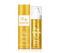 Body Glow Oil SPF 30 100 ml, aceite corporal con brillo dorado con protección solar, aceite solar resistente al agua para cuerpo, textura ligera al aceite, aceite dorado brillante para hombros, brazos
