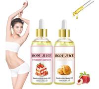 Body juice oil peach perfect,120ml Strawberry Shortcake Body Oil,Cinnamon Bun,Body Juice Oil Scent Strawberry,Body Oil Moisturizing for Women (2C, L)