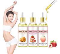 Body juice oil peach perfect,120ml Strawberry Shortcake Body Oil,Cinnamon Bun,Body Juice Oil Scent Strawberry,Body Oil Moisturizing for Women (3PCS, L)