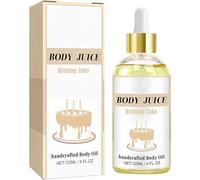 Body Juice Oil Vanilla Cream,120ML Mango Cake Scented Handcrafted Body Oil, Natural Perfume Moisturising Massage Oil,Body Juice Oil Select Your Scents (Birthday Cake)