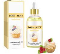 Body Juice Oil Vanilla Cream | 120ML Mango Cake Scented Handcrafted Body Oil | Natural Perfume Moisturising Massage Oil, Body Juice Oil, Body Oil for Women (Vanilla)