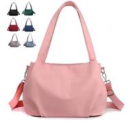 Body Light and Versatile Casual Bag, New All-Weather Nylon, Convertible Shoulder/Crossbody for Gym/Commute (Pink)