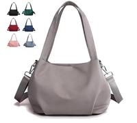 Body Light and Versatile Casual Bag, New All-Weather Nylon, Convertible Shoulder/Crossbody for Gym/Commute (Gray)