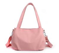Body Light and Versatile Casual Bag - Nylon Waterproof Shoulder Cross body Bag with Multi-Pockets (Pink)