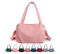 Body Light And Versatile Casual Bag, Nylon Waterproof Shoulder Crossbody Bag With Multiple Pockets, for Women Daily Use (Pink)