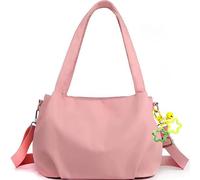 Body Light and Versatile Casual Bag - Nylon Waterproof Shoulder Fashionable Cross body Bag with Multi-Pockets (Pink)