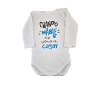 Body Manga Larga BEBÉ Frase Cuando HABLE OS VAIS A CAGAR Regalo Ideal para RECIÉN Nacidos Y PAPÁS Body para BEBÉ (Azul, 3 Meses)