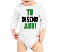 Body Manga Larga Blanco de NIÑO Personalizacion Algodón Premium 002 18Meses