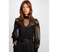 Body manga larga, cuello alto Mujer Talla M. Color Negro
