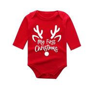 Body Manga Larga para Niñas con Divertidos Diseños de Navidad y Animales Ropa Cómoda de Otoño para Bebés Recién Nacidos (White, 3-6 Months)