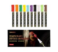 Body Markers for Skin - 10 Colors Precision Face Paint - Costume Skin Markers | for Teens Adults Birthday Party Cosplay Festival Makeup Role-Playing Gathering