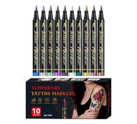 Body Markers Set, 10 Colors Washable Cosmetic, Temporary Art Pen Aid with Smooth Texture, Radiant Accessory with Modern Style, Body Skin Solution for Kids Adults Face Painting 10 colors