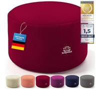 Body & Mind Cojín de Yoga Cojín de meditación Cojín de Asiento de Suelo para meditación y Yoga; Funda Lavable y Relleno Transpirable de Primera Calidad; Altura del Asiento de 19 cm (Rojo, 29 x 19 cm)
