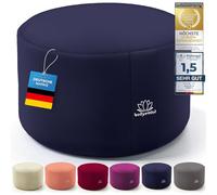 Body & Mind Cojín de Yoga Cojín de meditación Cojín de Asiento de Suelo para meditación y Yoga; Funda Lavable y Relleno Transpirable de Primera Calidad; Altura del Asiento de 19 cm (Azul, 29 x 19 cm)