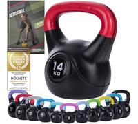 Body & Mind Pesa rusa de 2 a 20 kg, pesas rusas para entrenamiento de fuerza, pesas de plástico profesional (h - 14 kg)