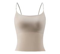 Body Minute exfoliante sin mangas Básico forrado para mujer, tirantes de espagueti ajustables, sin mangas, conjunto de baño azul, marrón, M