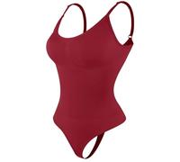 Body Moldeador suavizante for Mujer, Prenda modeladora de Cuerpo Completo, Tanga Suave for moldear el, Esculpir Pecho, Ropa Interior Adelgazante(Wine Red,3XL)