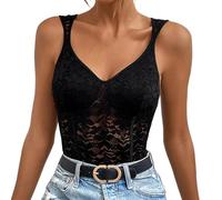 Body Mujer Sexy Transparente Tirantes Bodysuit sin Mangas Malla Elástica Ropa Interior Body Mono Leotardo Backless Jumpsuit Fashion Encaje Going Out Tops