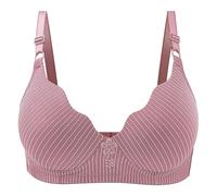 Body Nacimiento Hija Papa Pequeños sujetadores mujeres sin anillo de acero sujetador delgado raya imprime decoración transpirable reúne ropa interior sujetador confort Conjunto Festival, b, 40