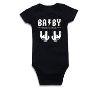 Body negro bebé algodón Baby Born to rock manga corta (3-6 meses)