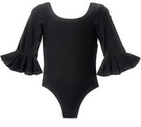Body negro para flamenco y baile adulto, Negro , M