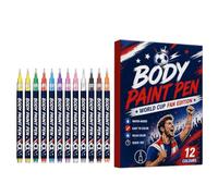 Body Paint Pens,12 Piezas de Pintura Corporal DIY - Rotuladores para Piel y Arte | para Niños Adolescentes Adultos Aficionados Organizadores Taller Estadio Días