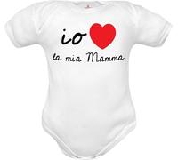 Body para bebé divertido mamá, papá, amor Zia y abuela de manga corta y manga larga Body Mamma blanco manga corta estampado 3-6 Meses