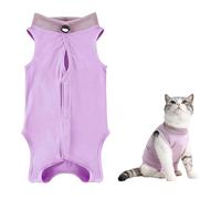 Body para gatos después de la operación, con traje de recuperación anti-lamidas, cuerpo protector post-operativo de algodón y elastano, alternativa suave al collar del cuello, traje de protección
