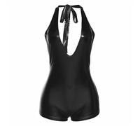 Body para mujer sin espalda alta elasticidad brillante sexy ajustado con efecto de levantamiento de nalgas para primavera, otoño, Le Noir, XL