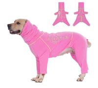 Body para perros después de la operación, evita lamer las heridas, mono para perros con cremallera, cuerpo op, castración, perro, transpirable, cómodo, elástico, en lugar de collar de perro, rosa XXL