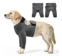 Body para Perros después de la Operación, Ropa para Perros para Ayudar a la Recuperación después de la Cirugía en Las Patas Delanteras,Protector de Heridas en Piernas,Refuerzo en Codos (Grey, L)