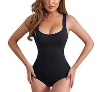 Body Reductor Sin Tirantes Fajas Colombianas Body para Mujer Shaper Cuello Cuadrado Sin Mangas Tank Tops Combinaciones para Vestidos Pantalón Mujer Verano Black XL
