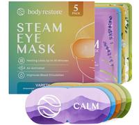 Body Restore Mascarilla térmica para ojos secos, paquete de 5 - Compresa caliente autocalentable, relleno de calcetines de Navidad, elefante blanco, regalos de cumpleaños para mujeres, hombres